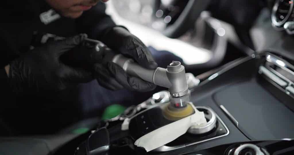 Paint Protection Film en AMG GT 9 detallado interior coche
